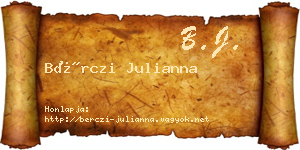 Bérczi Julianna névjegykártya